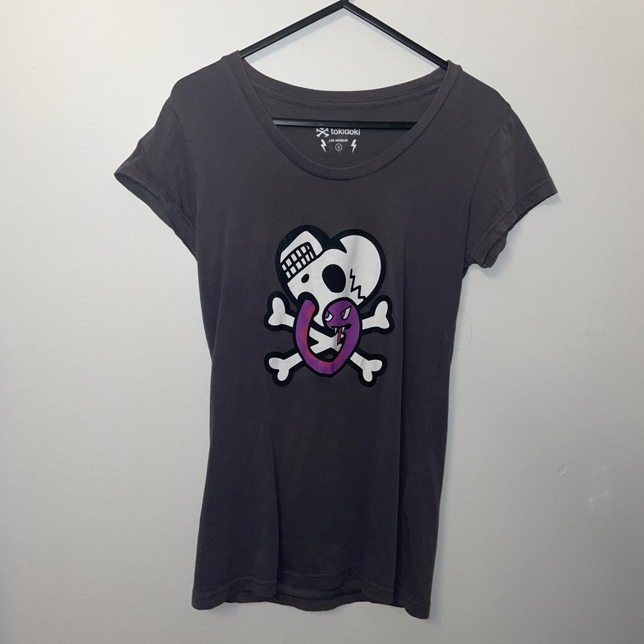 Womens Grey and Purple T-shirt | Depop