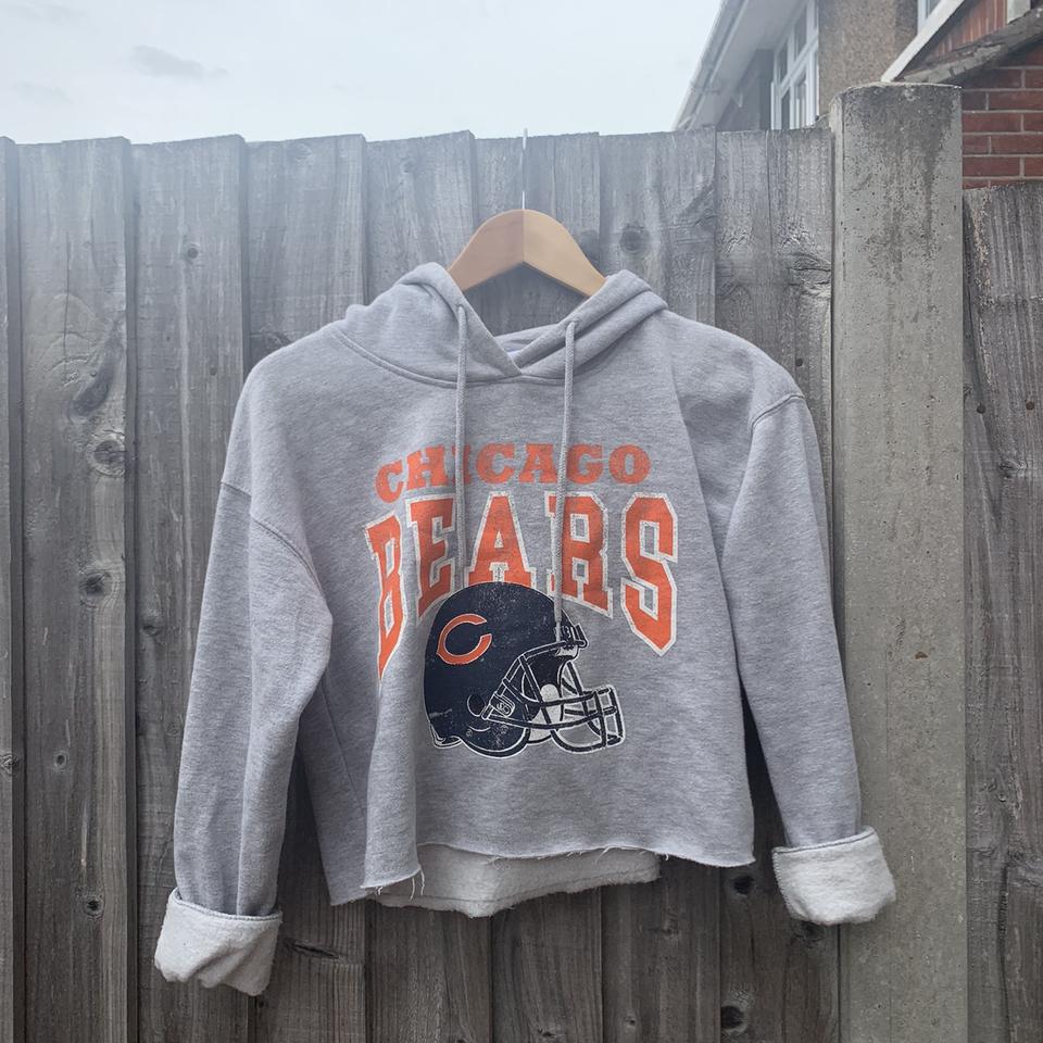 nfl chicago bears cropped hoodie women s size xl Depop