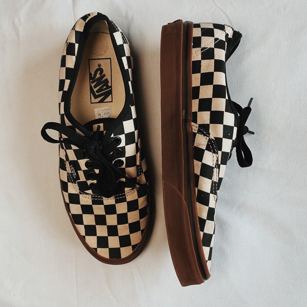 checkered gum sole vans