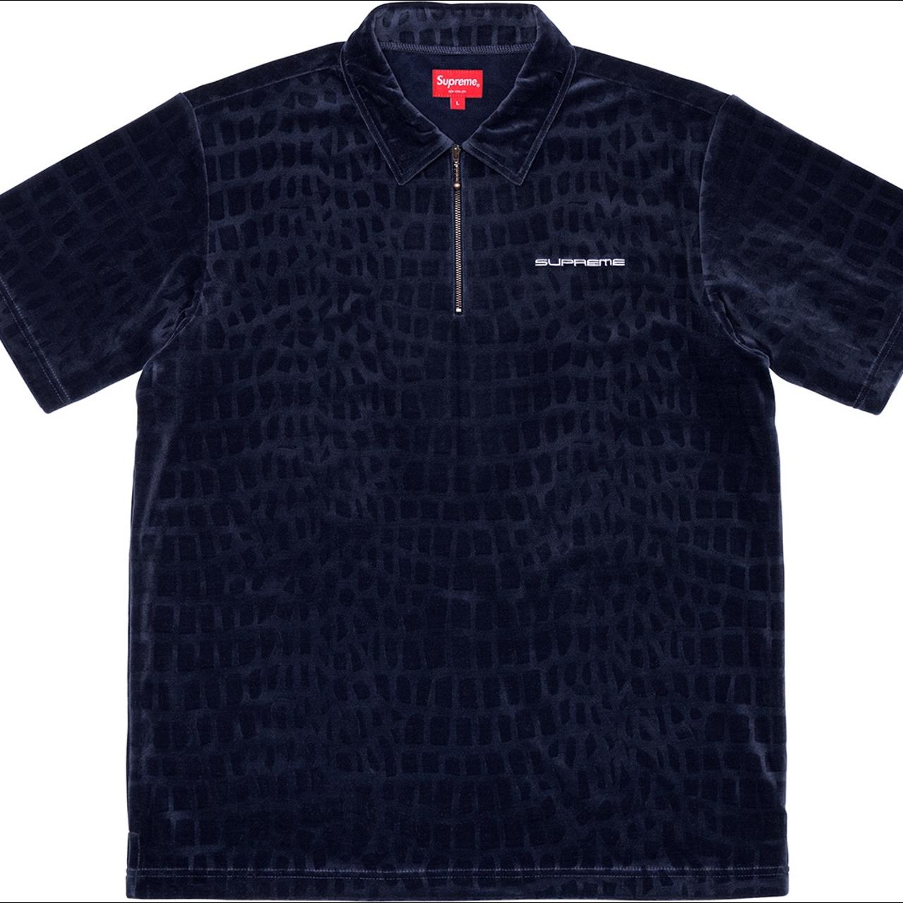 Supreme Navy Croc Velour Polo Shirt. Size M. Worn...