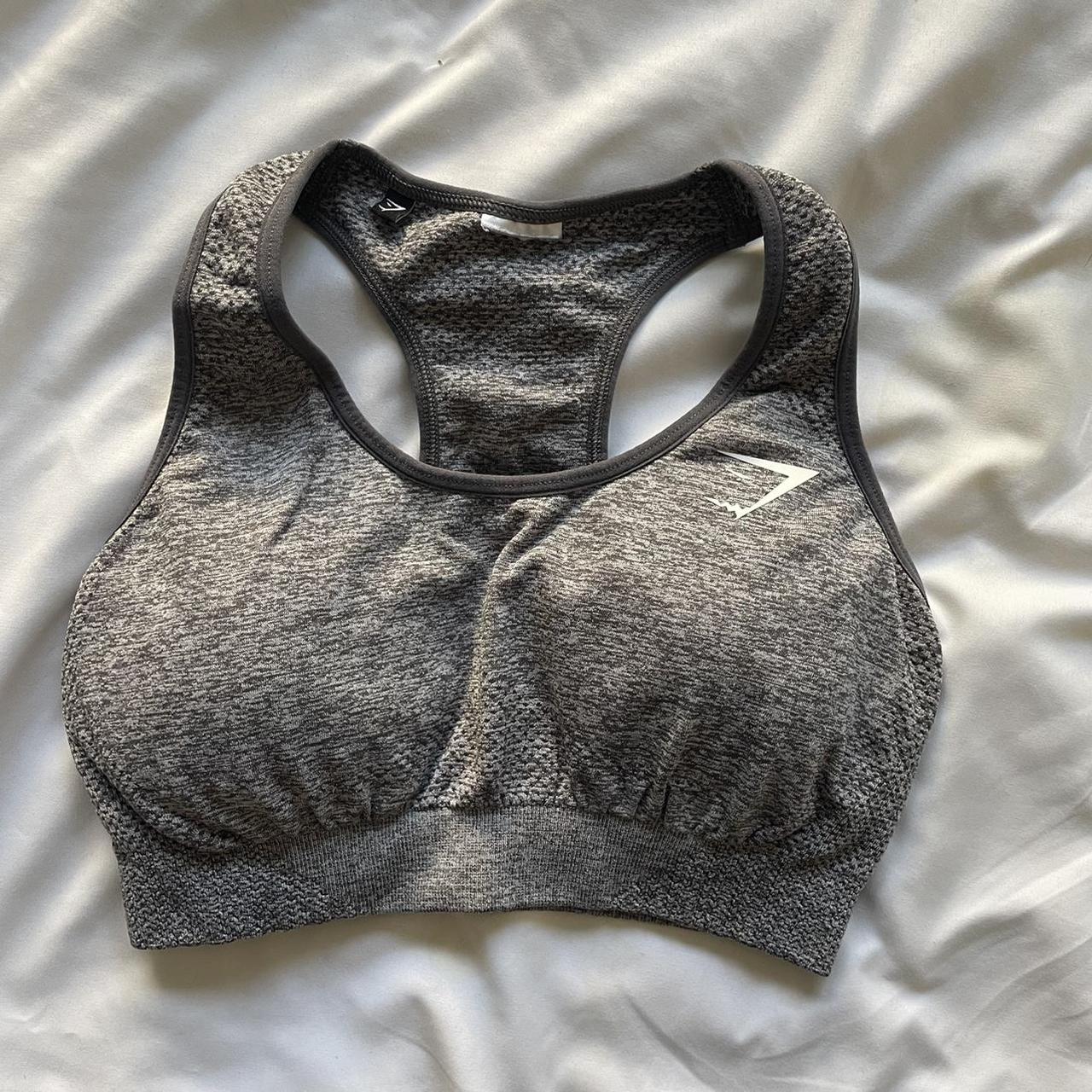 GYMSHARK Vital Seamless Sports Bra Smokey Grey... Depop