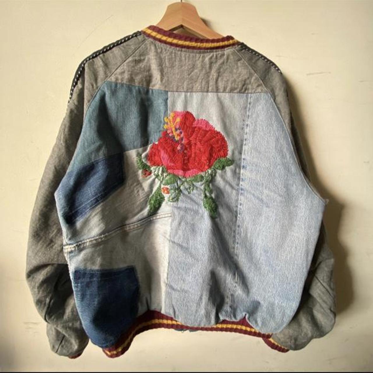 Kapital Souvenir Patchwork Denim Jacket Bomber Palm... Depop