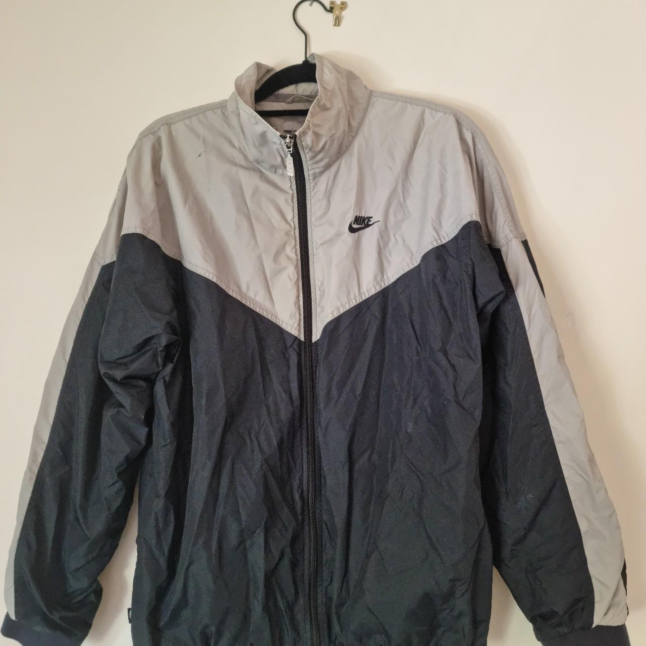 VINTAGE Nike Windbreaker Grey Jacket Medium #Nike... - Depop