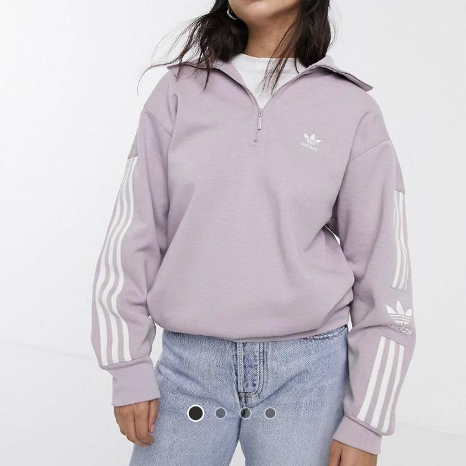 purple adidas quarter zip