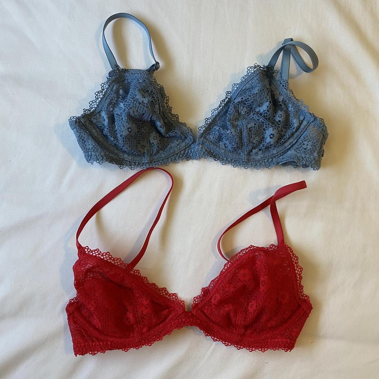 Bra and thong set from victoria secret Red and gold - Depop