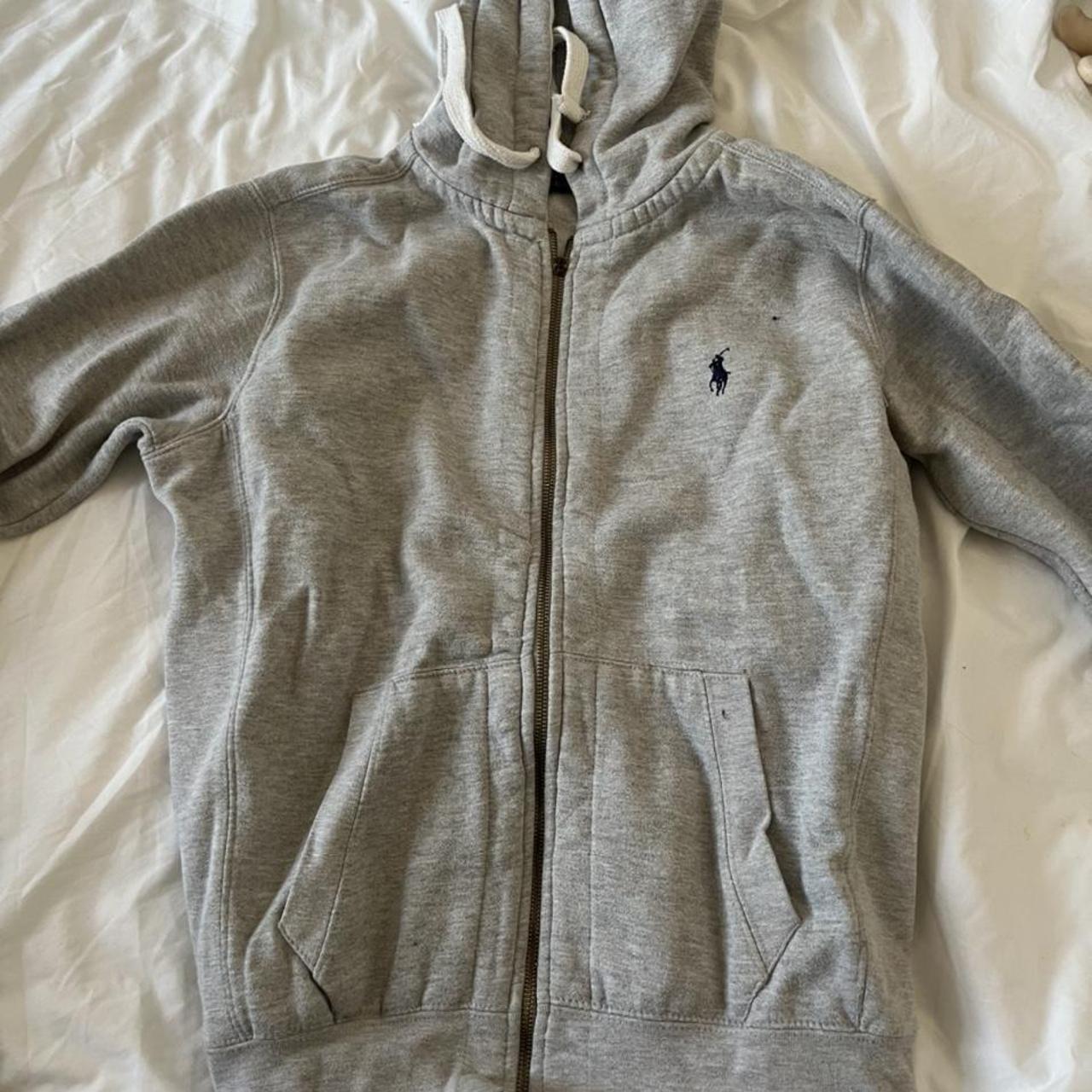 Ralph Lauren grey zip up hoodie Size small Only... - Depop