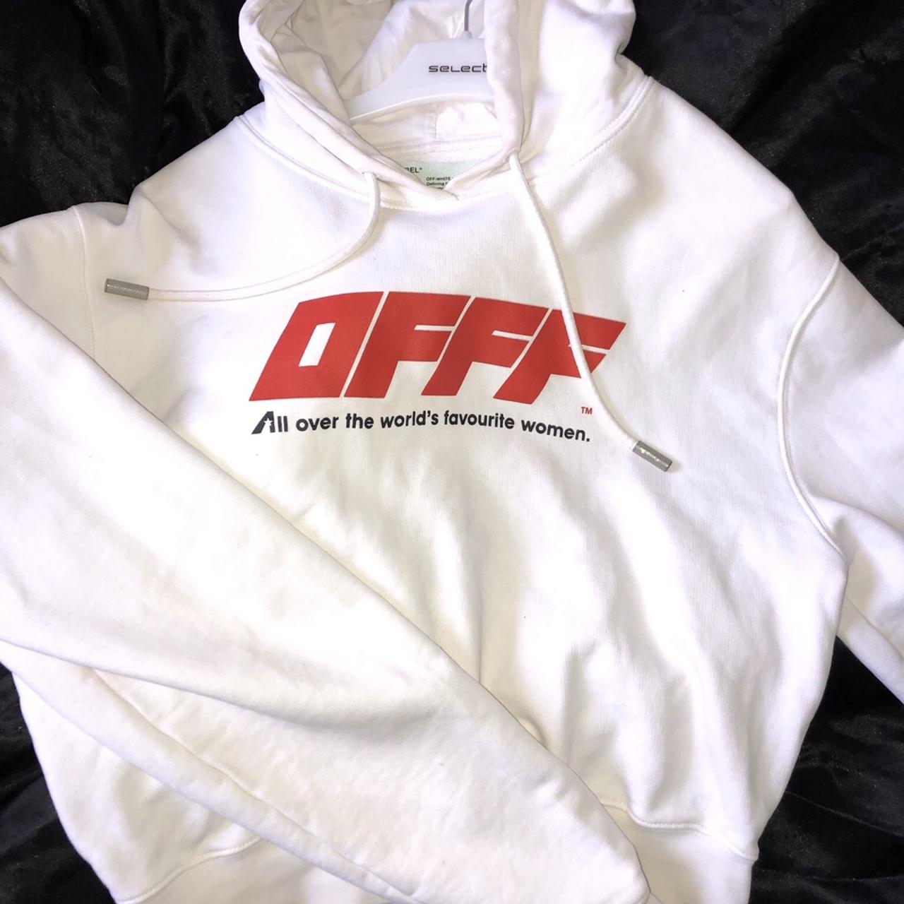 Ladies off white discount hoodie