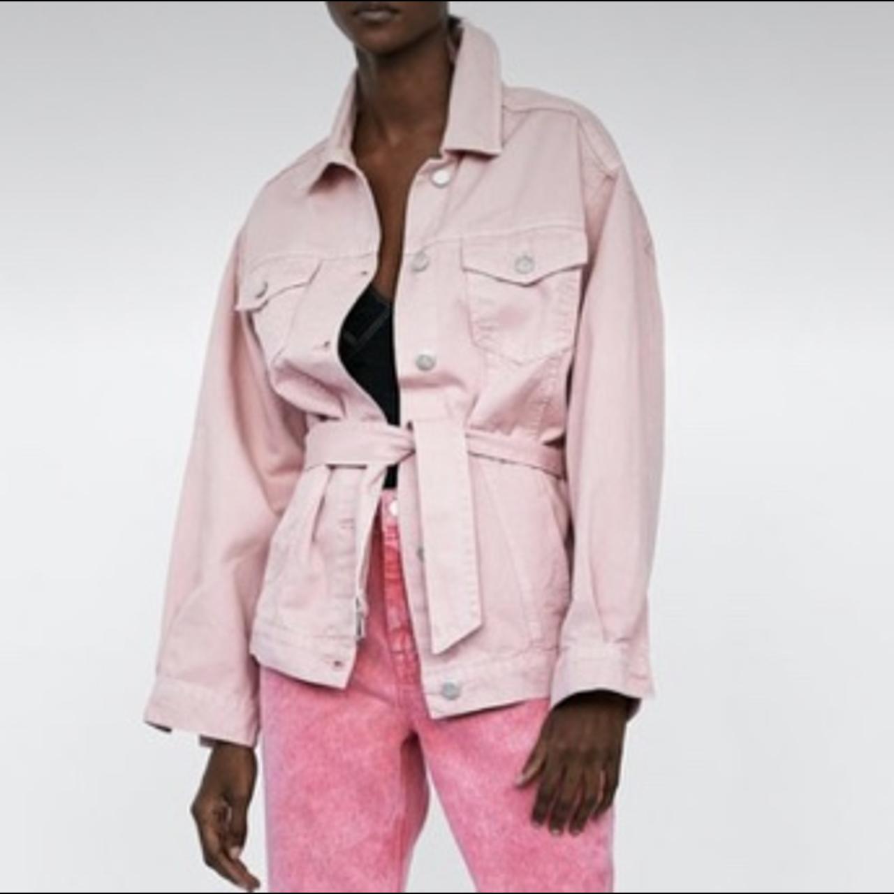 zara belted denim jacket