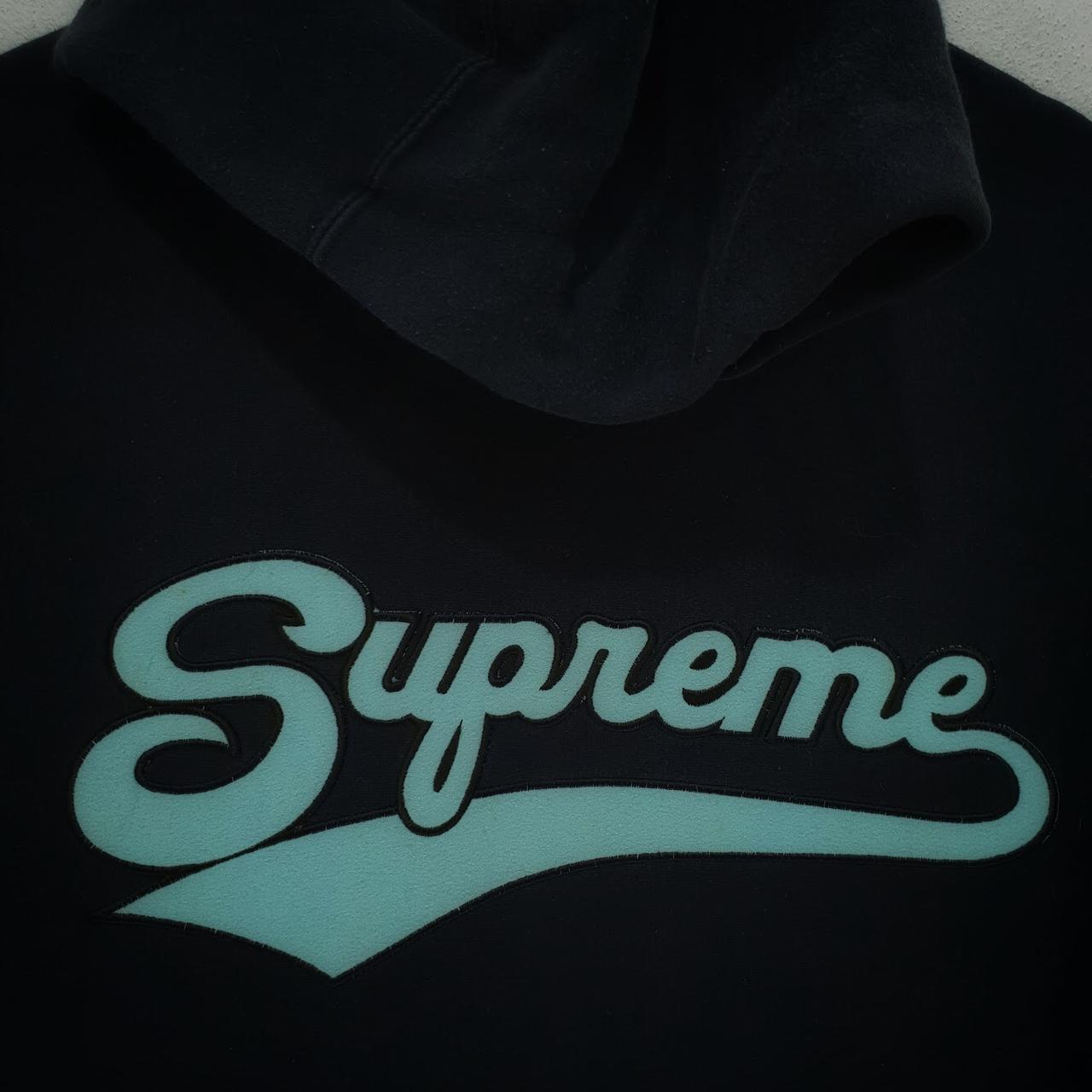 SUPREME SCRIPT LOGO Black Hoodie Sweatshirt New York... - Depop