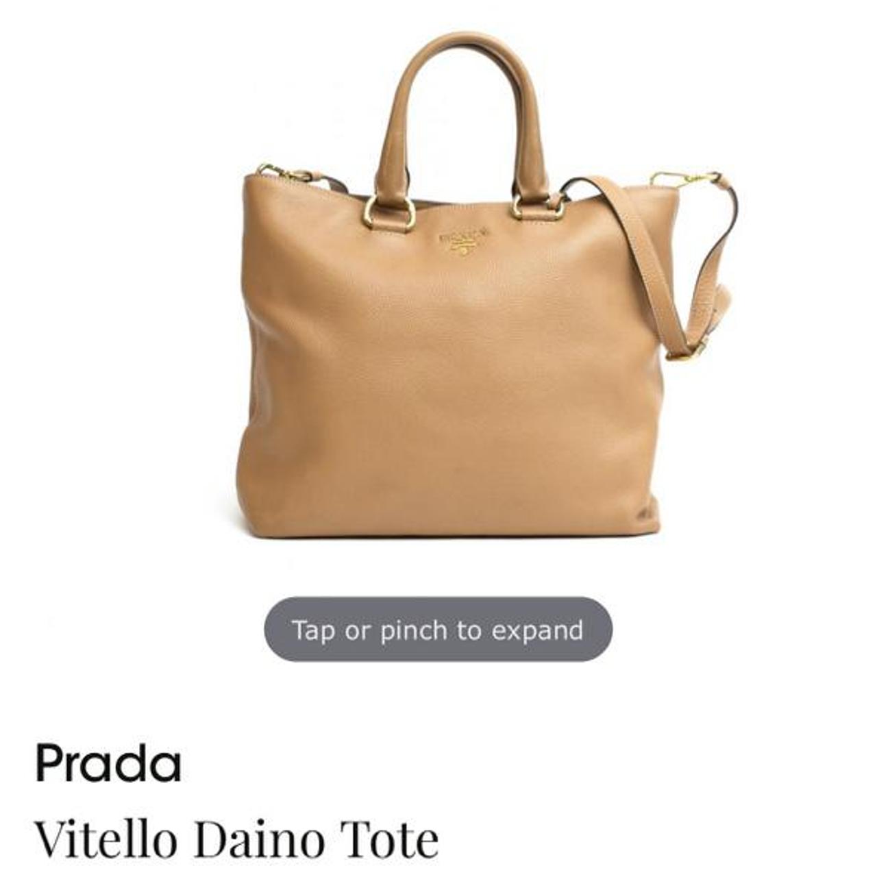 Prada Mustard Yellow Vitello Daino Leather Tote.Hand - Depop