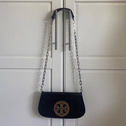 Tory Burch Women's Black and Silver Bag | Depop