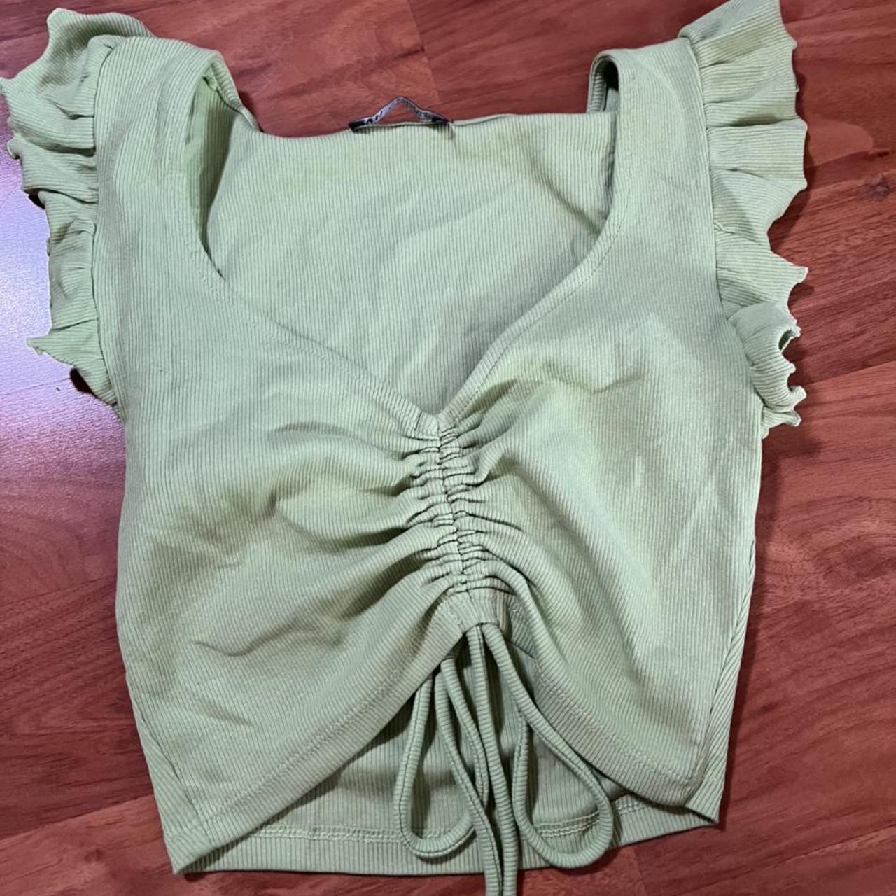 Zara green ruffle top Depop