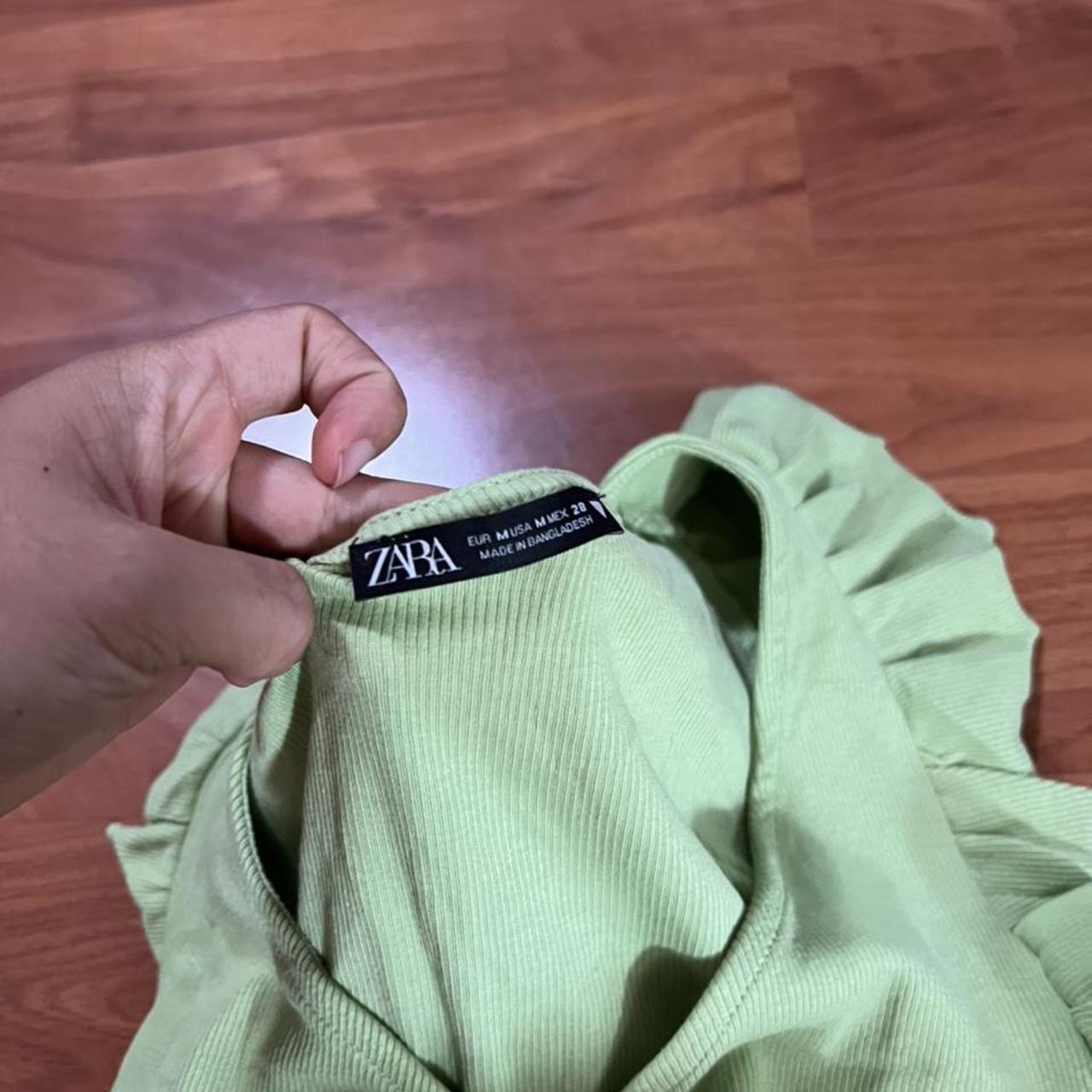 Zara green ruffle top Depop