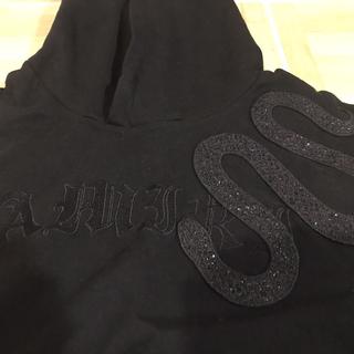 amiri black glitter snake sweatshirt