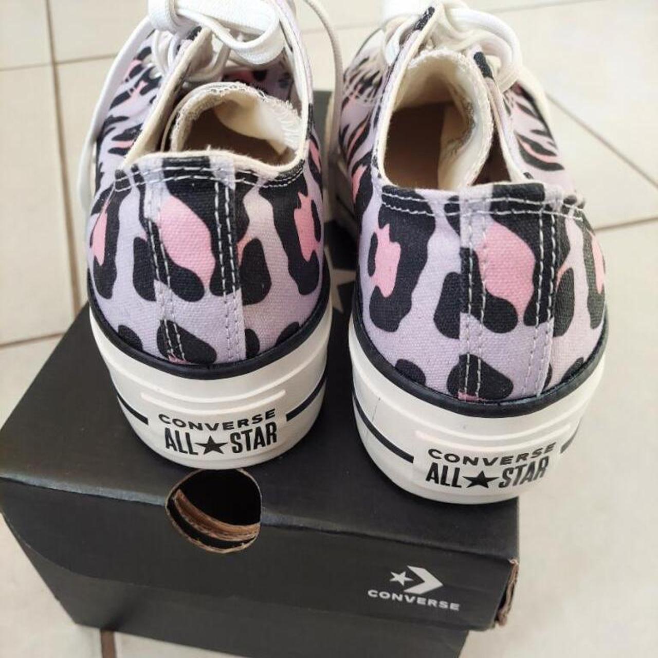 lilac leopard print converse