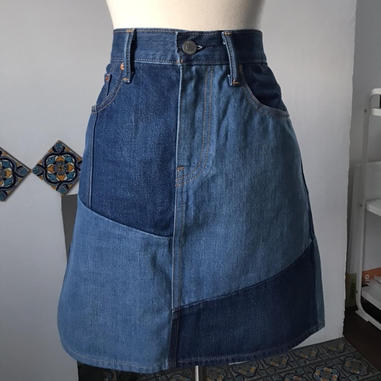 Levis denim outlet skirt quilt