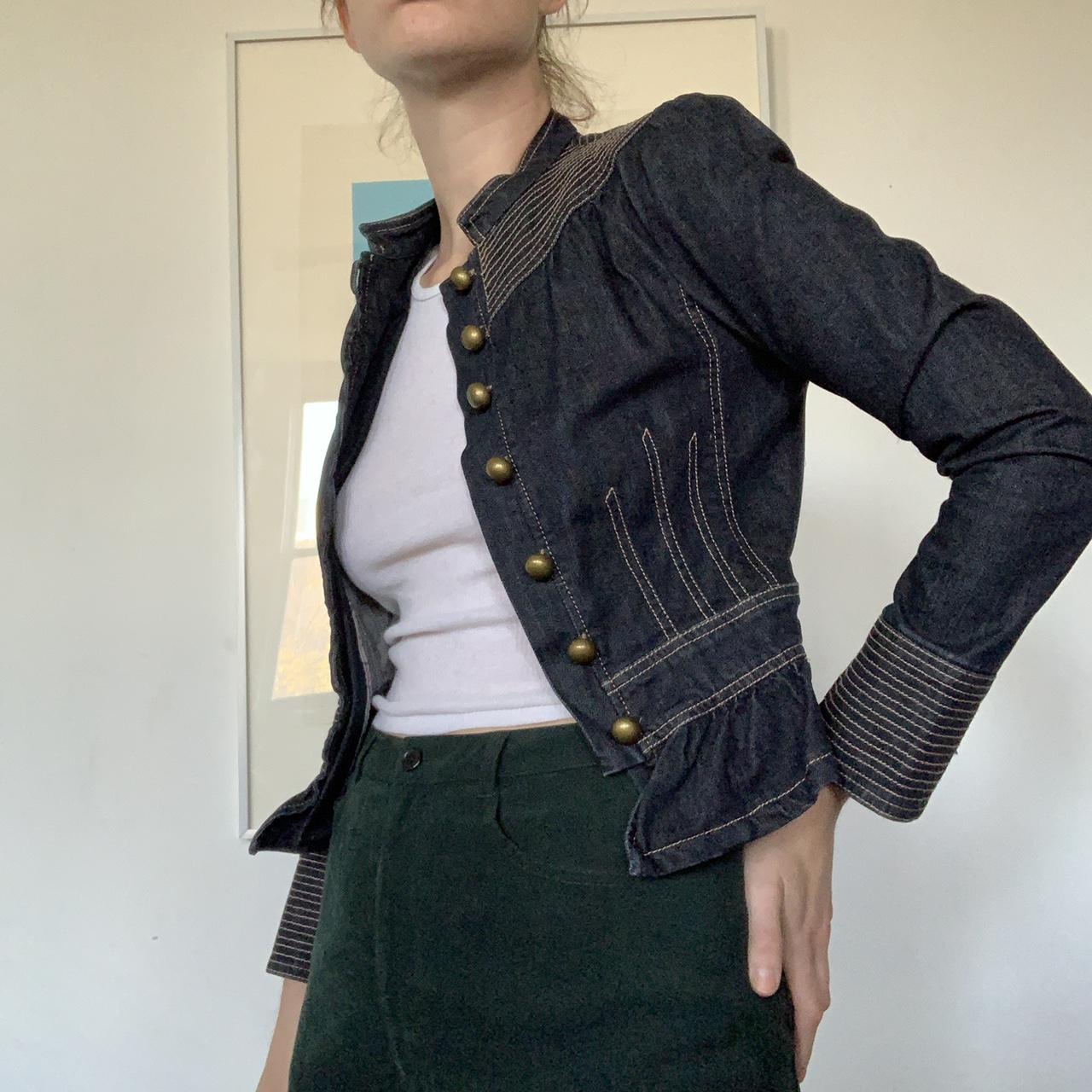 Marc Jacobs Women's Navy and Gold Jacket | Depop