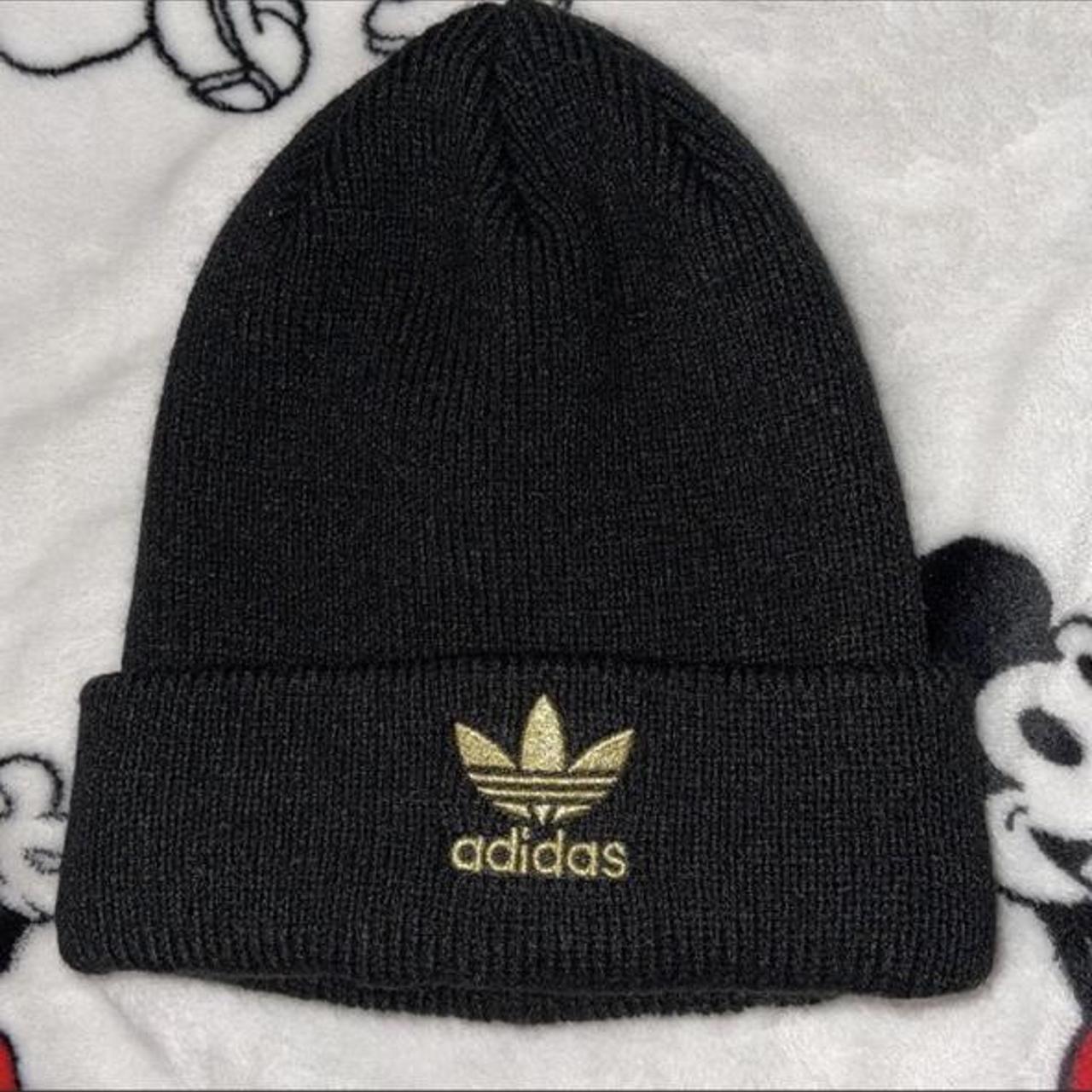 black and gold adidas beanie