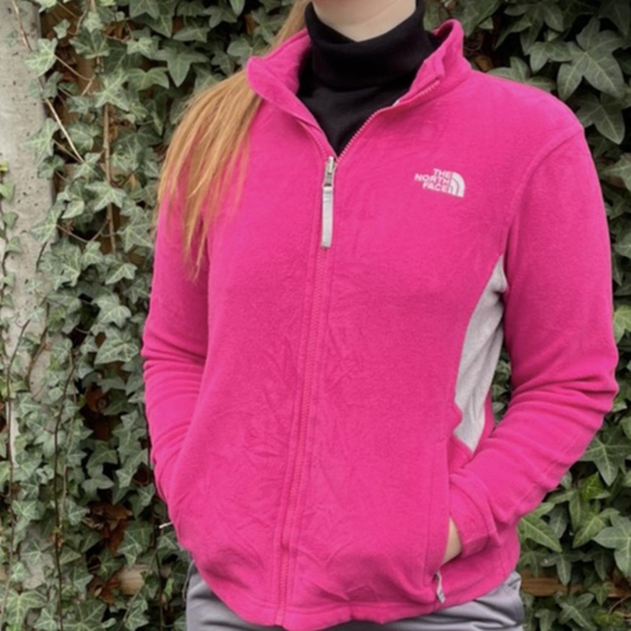 hot pink north face fleece