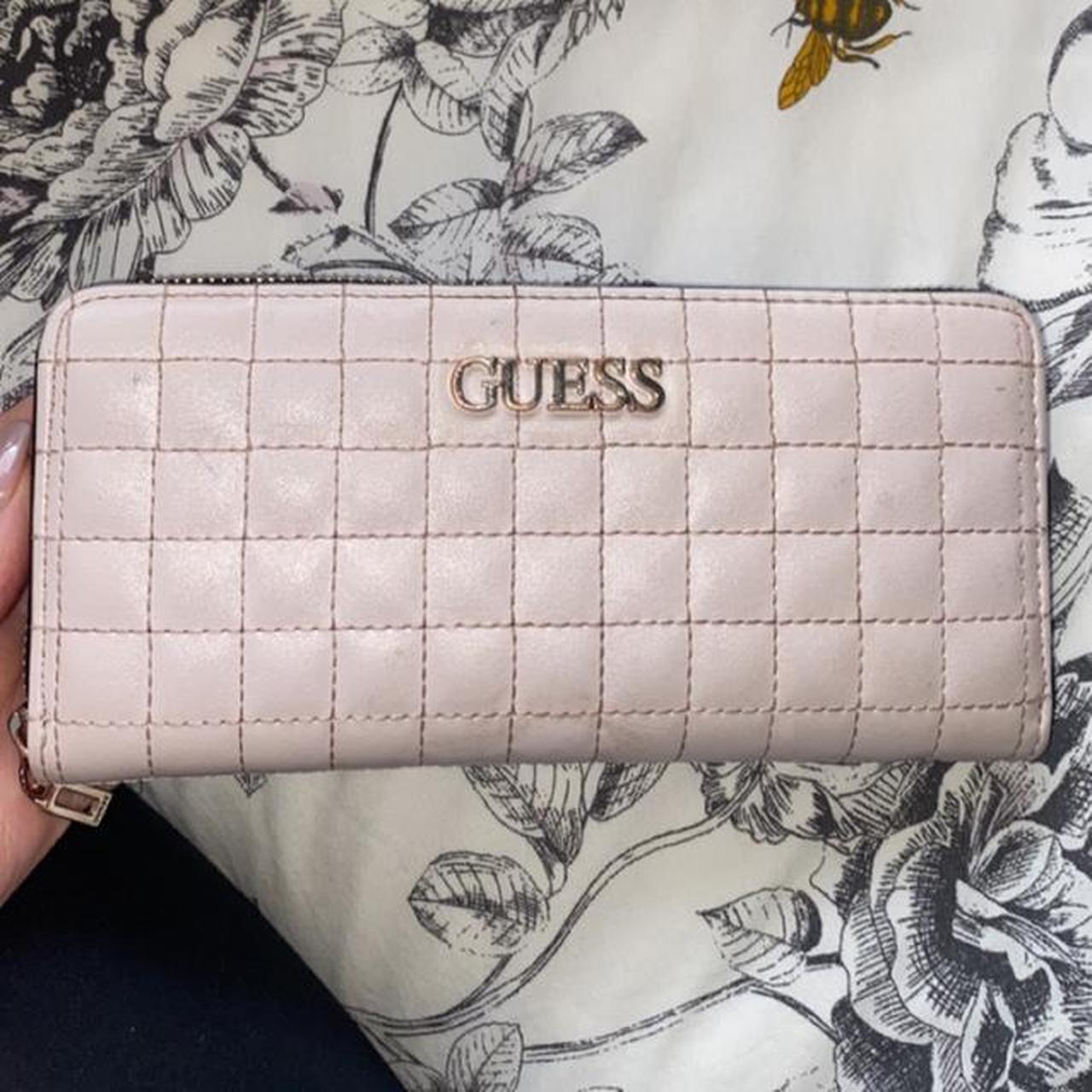 guess light pink wallet