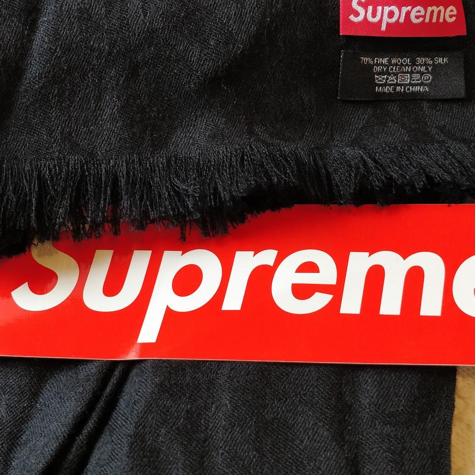 Supreme Scarf Fuck wool Black DS FW17 Limited... - Depop