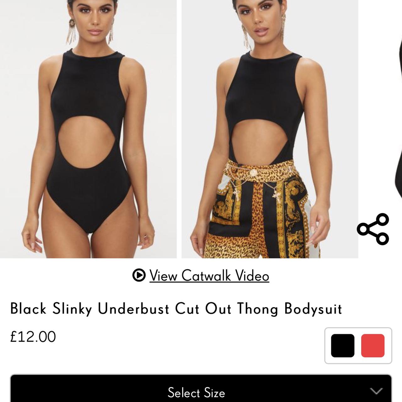 Black bodysuit underboob SIZE 12 Too big but... Depop