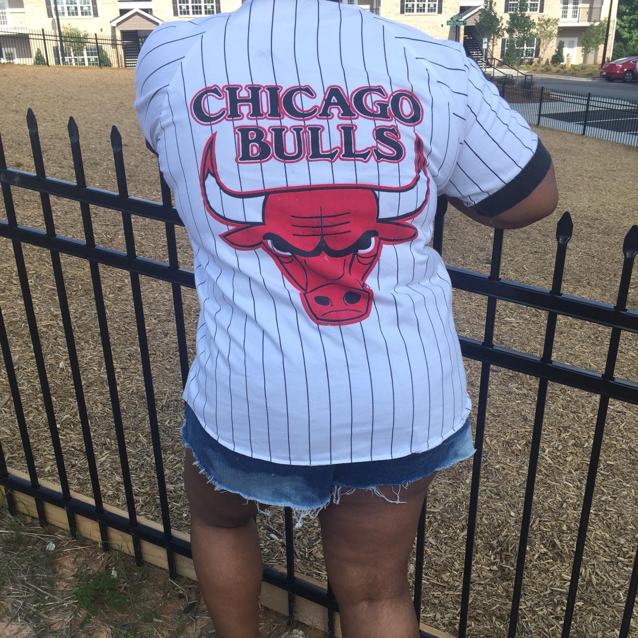 Vintage y2k Chicago Bulls Pinstripe Jersey Micheal - Depop