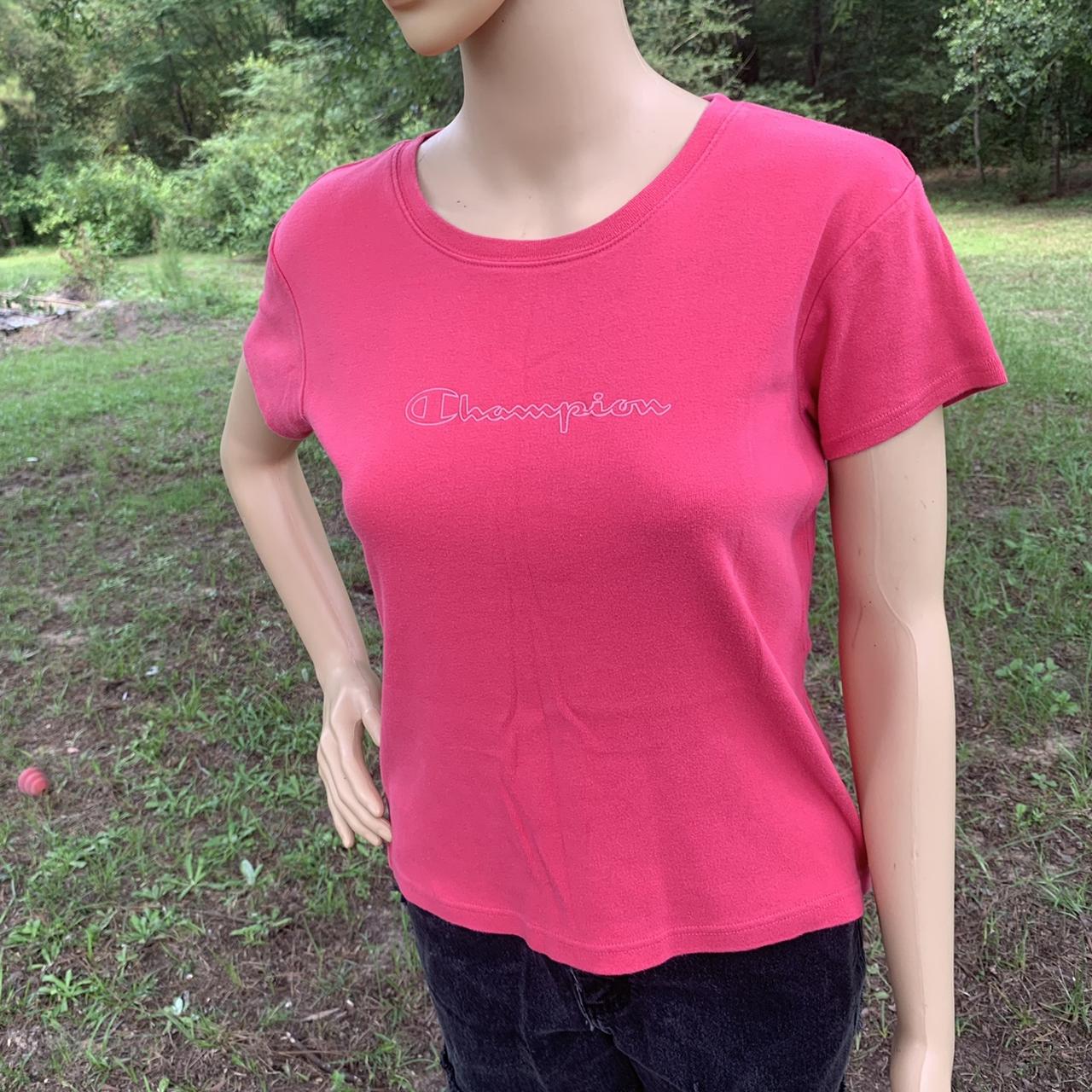 baby pink champion t shirt