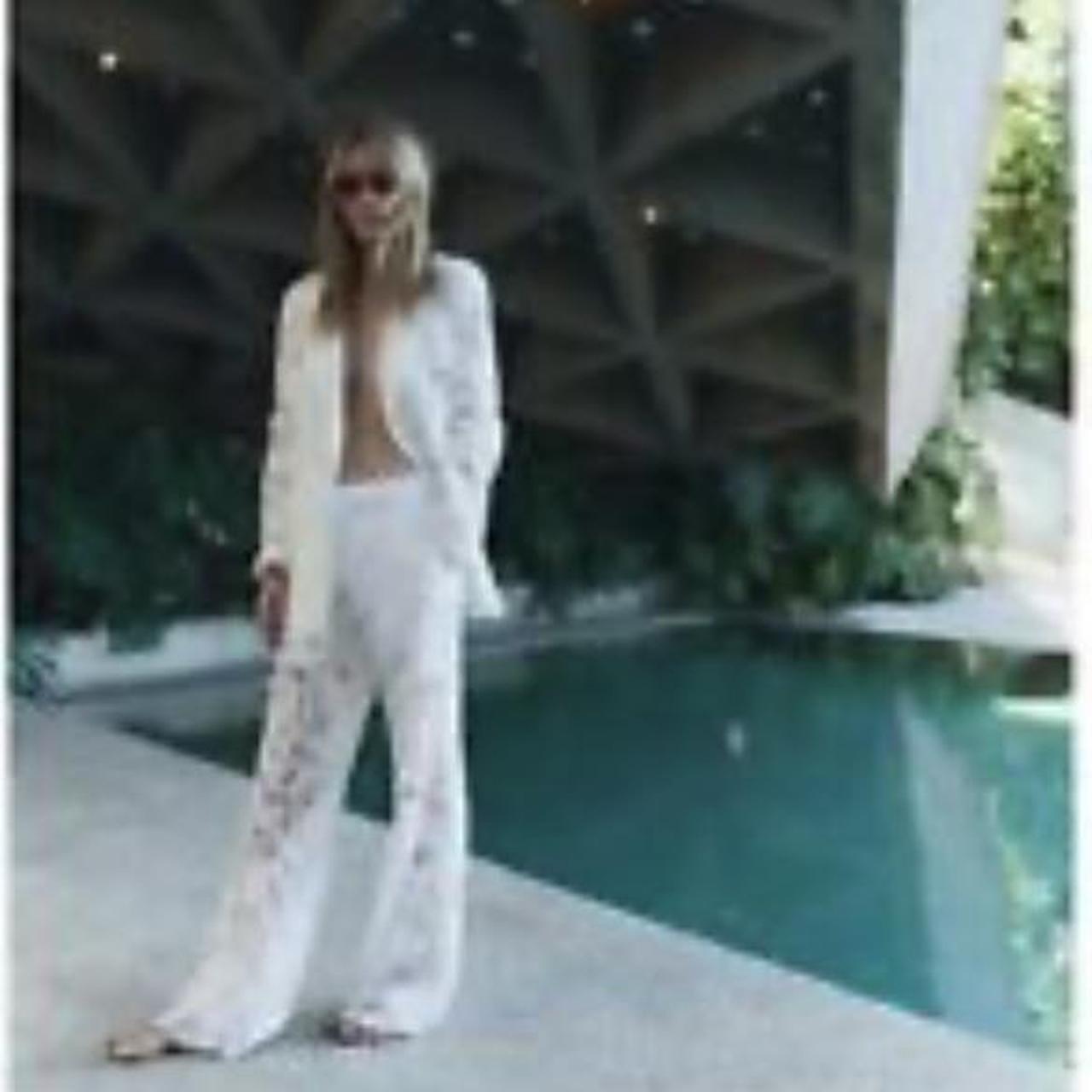 Zara white lace store pants