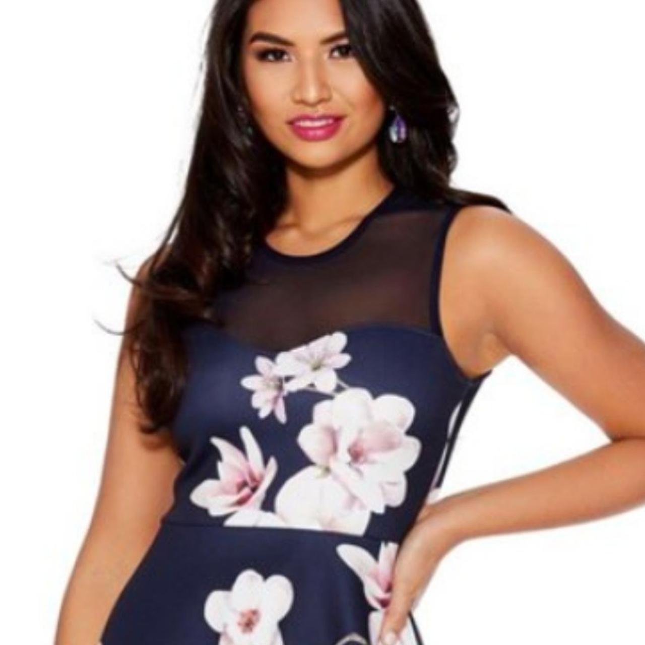 Quiz navy floral store dress