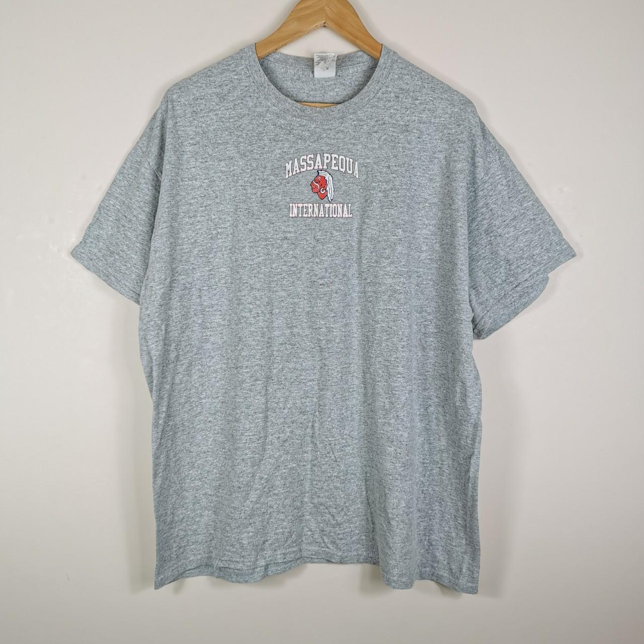 MASSAPEQUA INTERNATIONAL T-SHIRT Grey marl... - Depop