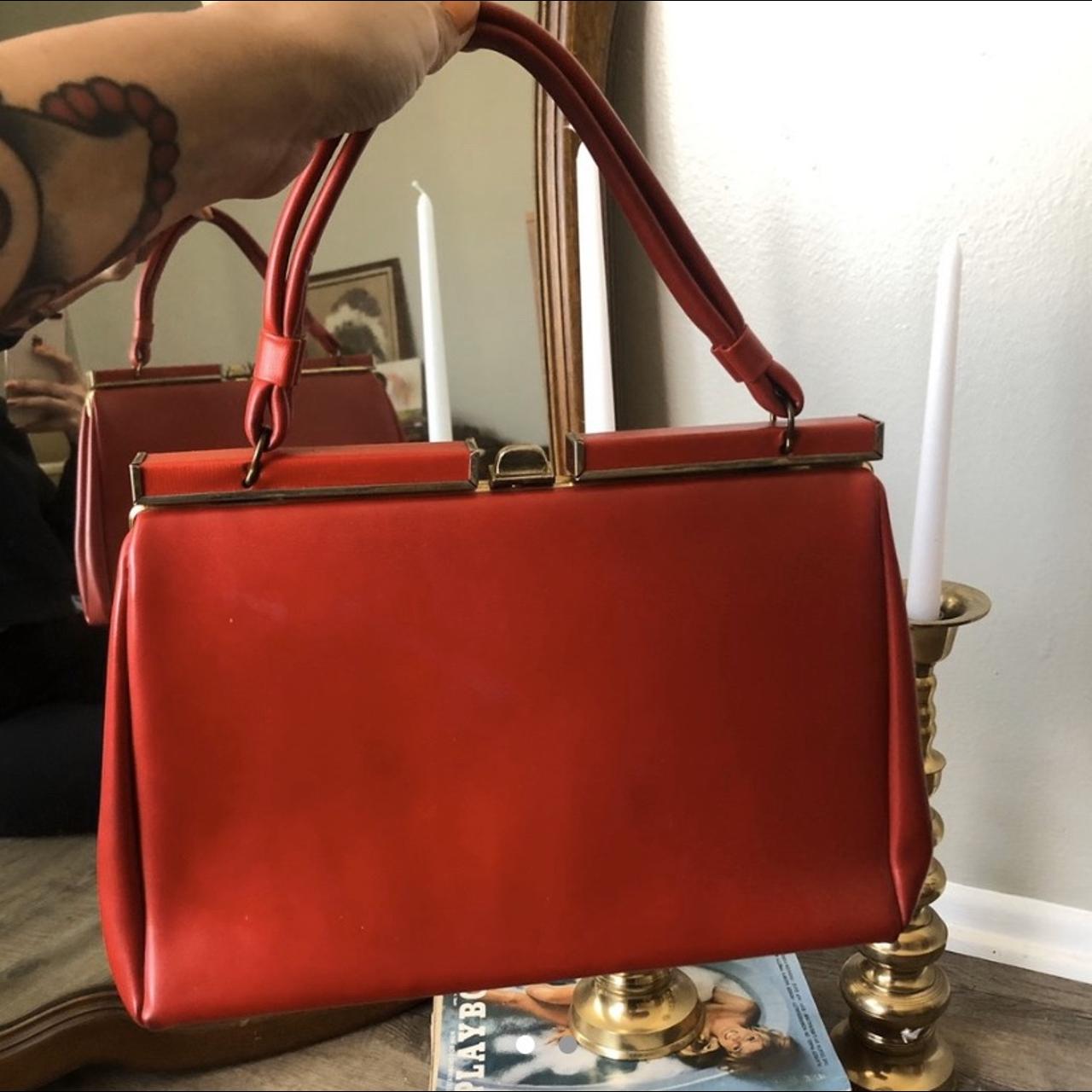 Red 1960s vintage bag Huge and stunning In great... - Depop