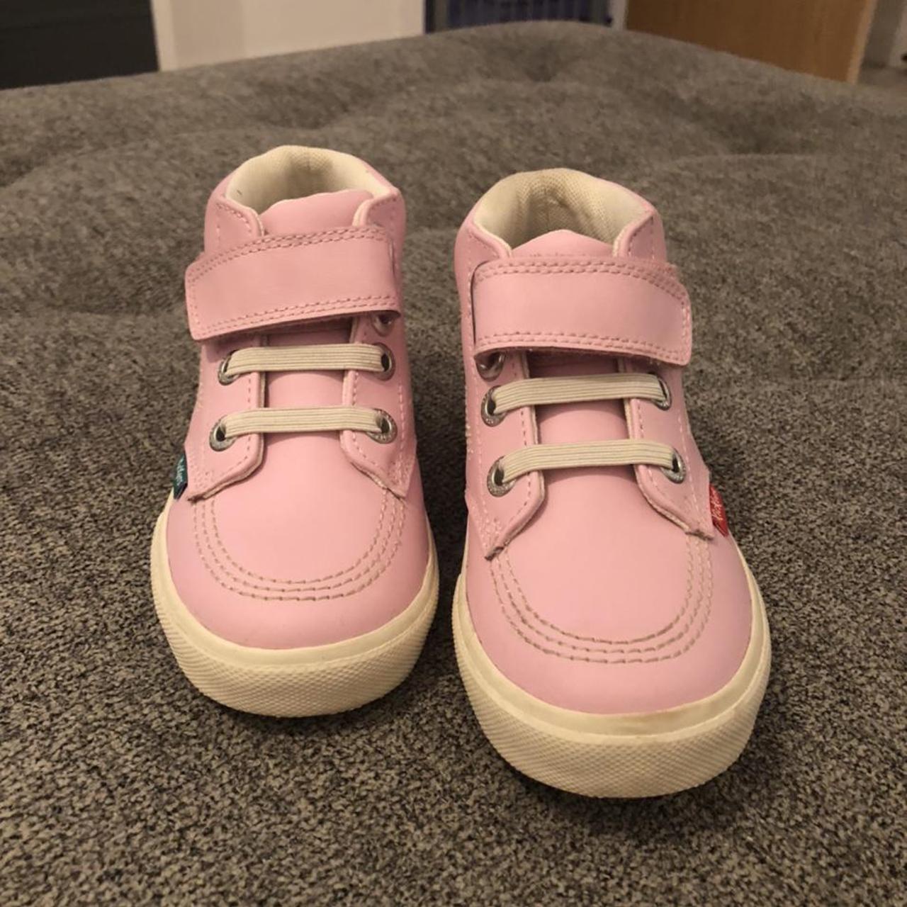 Girls pink kickers boots size 25 worn once like new... - Depop