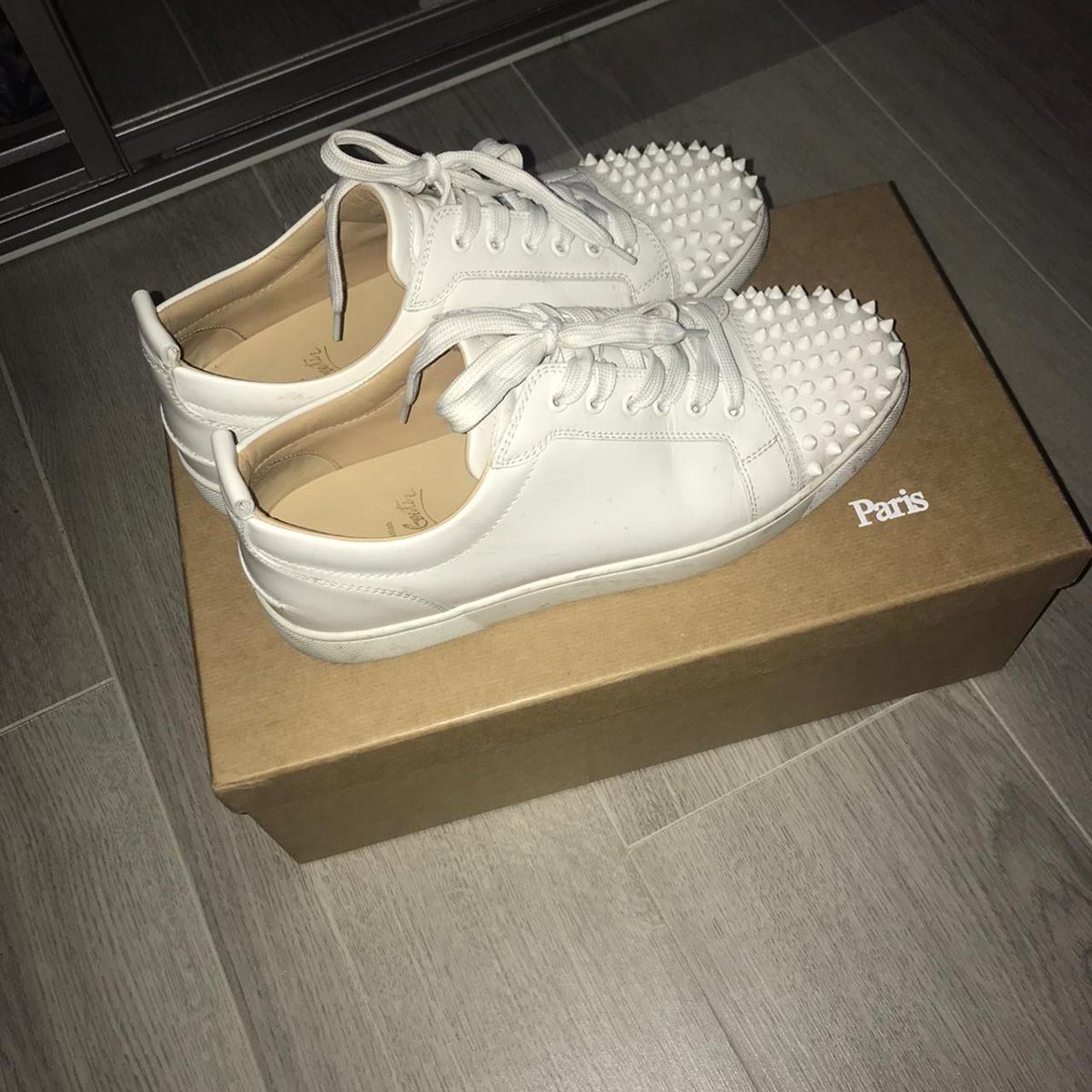 Christian louboutin white low top worn 4 times just. Depop