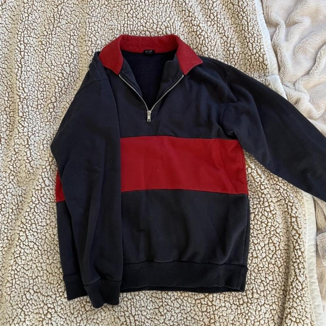 Brandy Melville Red Quarter Zip Sweater Brand new - Depop