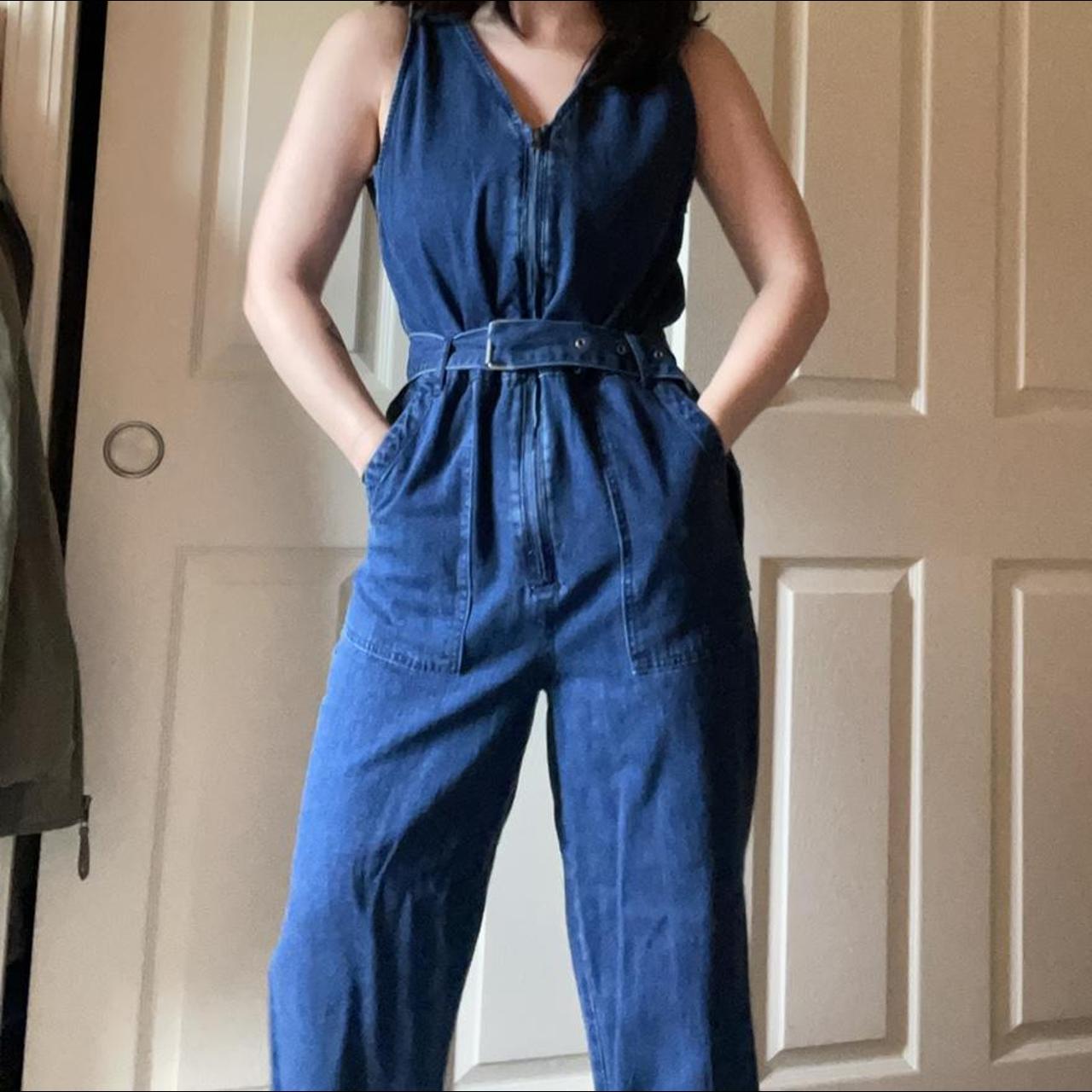 Target Women's Blue and Navy Jumpsuit | Depop