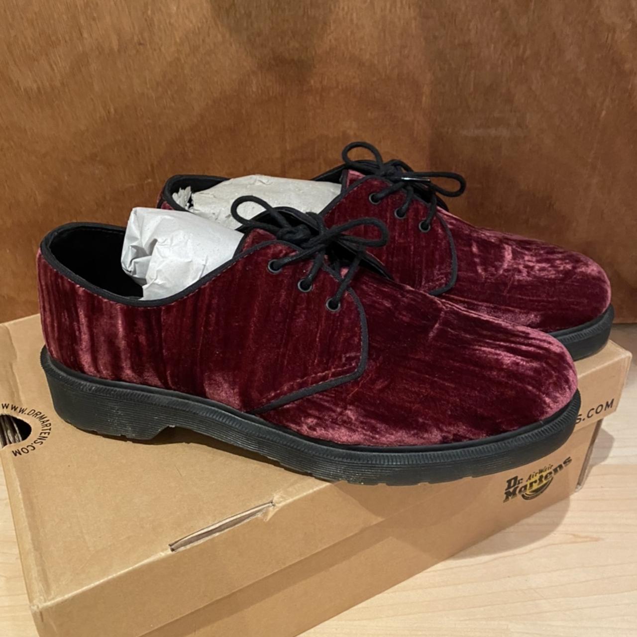 burgundy velvet dr martens