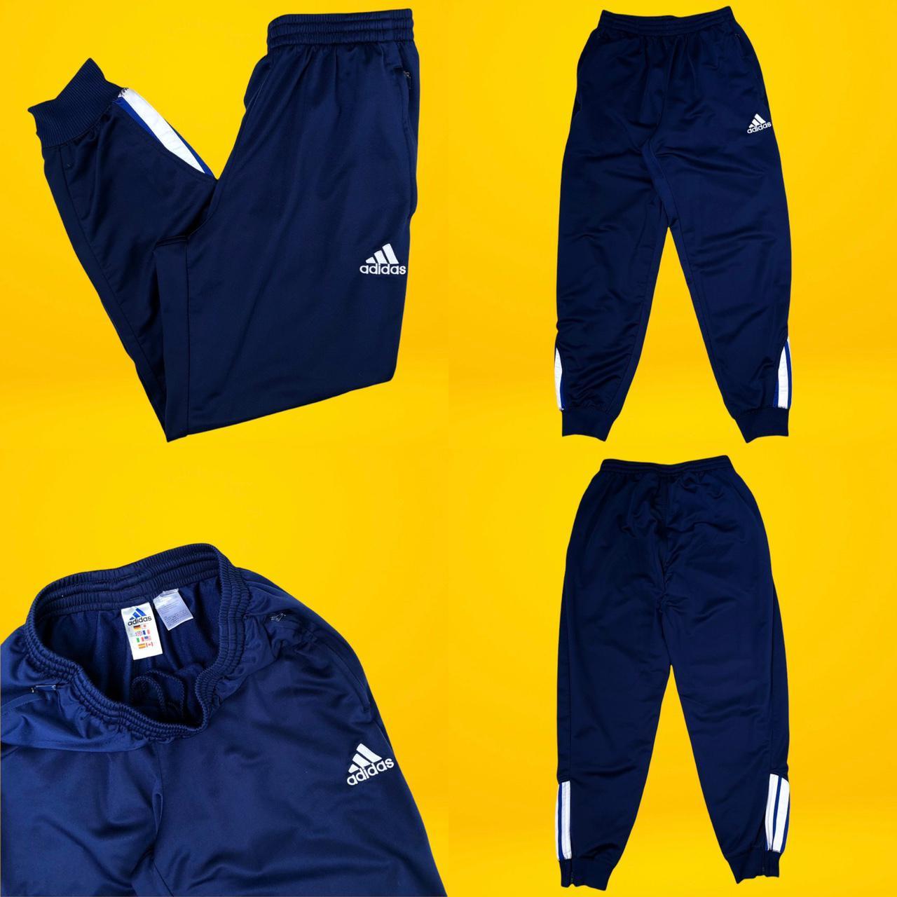 Vintage Adidas tracksuit bottoms Vintage 90s navy... Depop