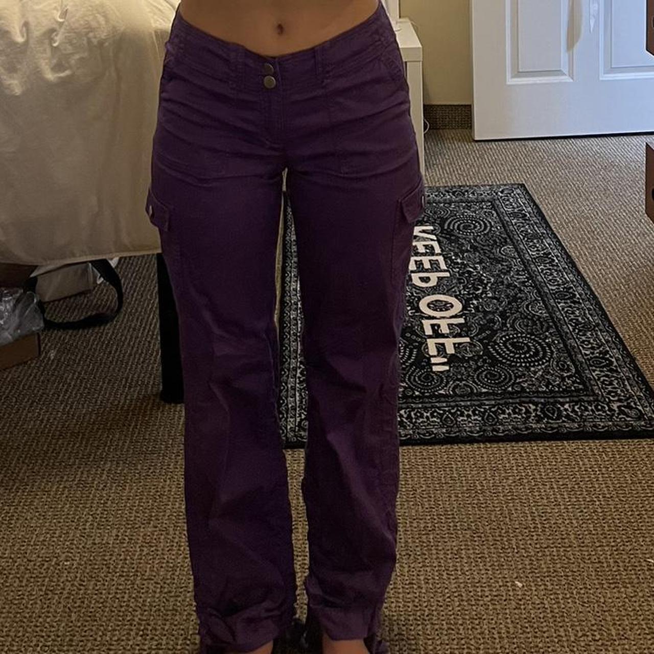 women's trousers women purple cargo pants