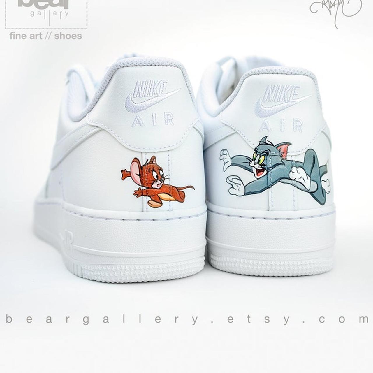 Custom Hand Painted Tom Jerry Nike Force 1's.... -