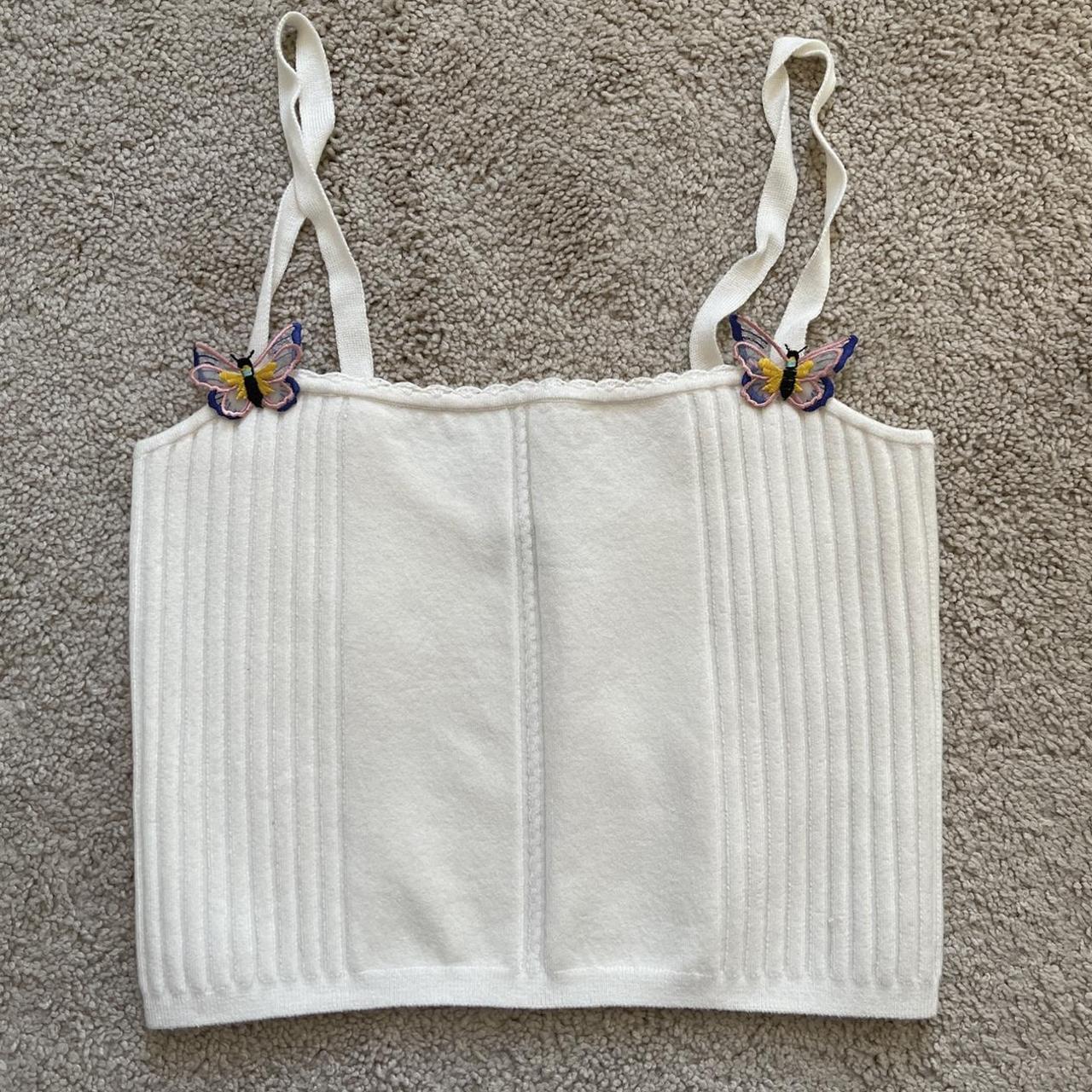 Delia’s flower knit crop top🦋 New without tags!... - Depop