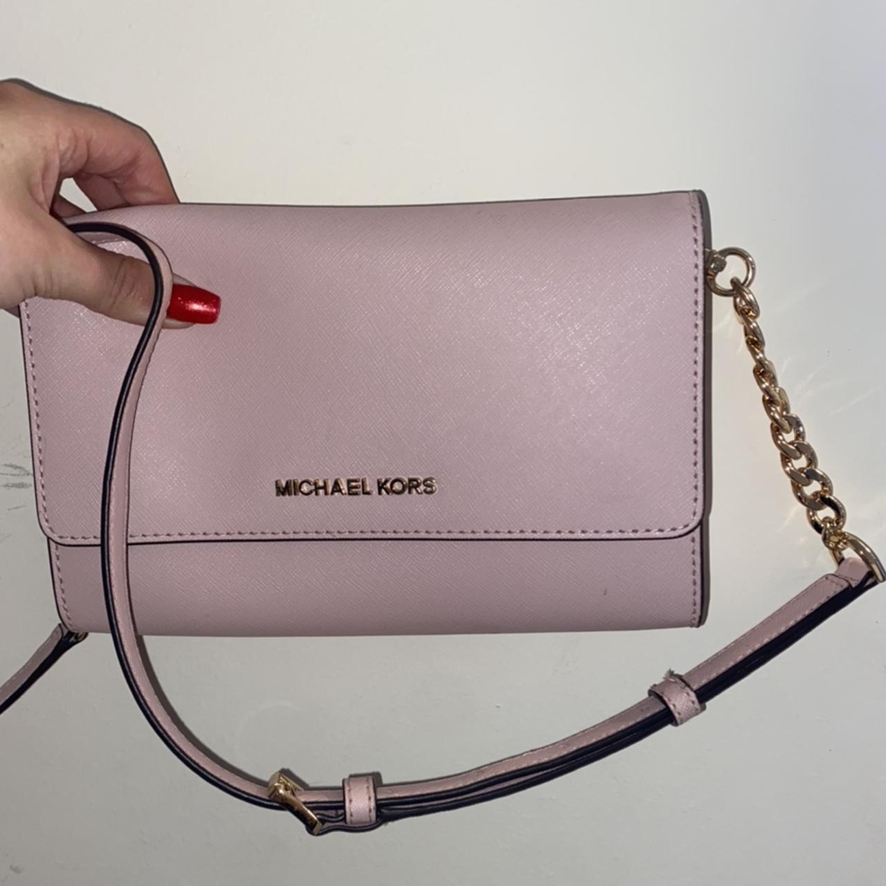 Baby pink Michael Kors shoulder bag clutch... - Depop