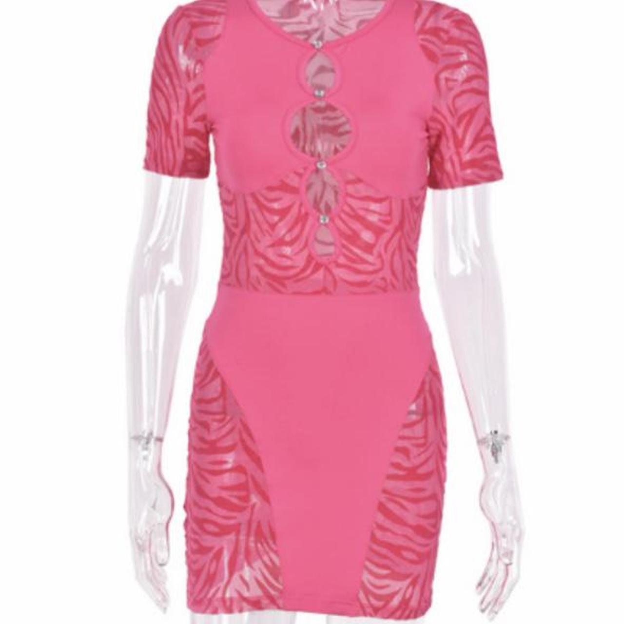 Poster girl STYLE/DUPE dress Pink mesh dress Open... Depop