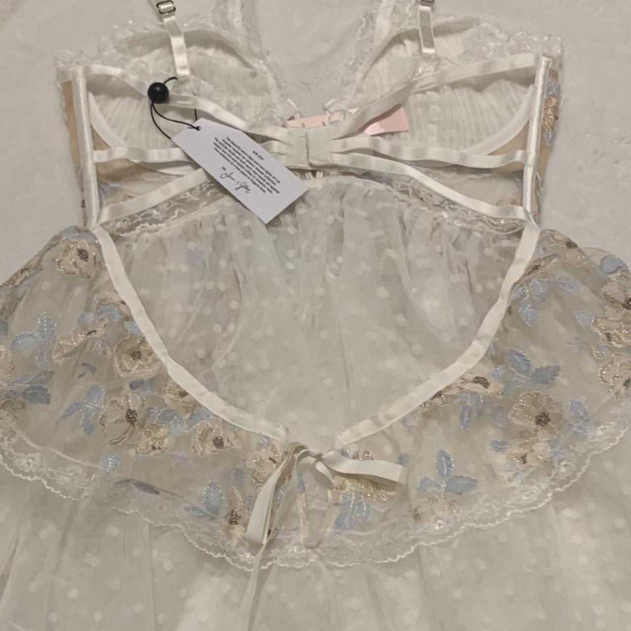 FOR LOVE & LEMONS Winter Snow Floral Slip... - Depop