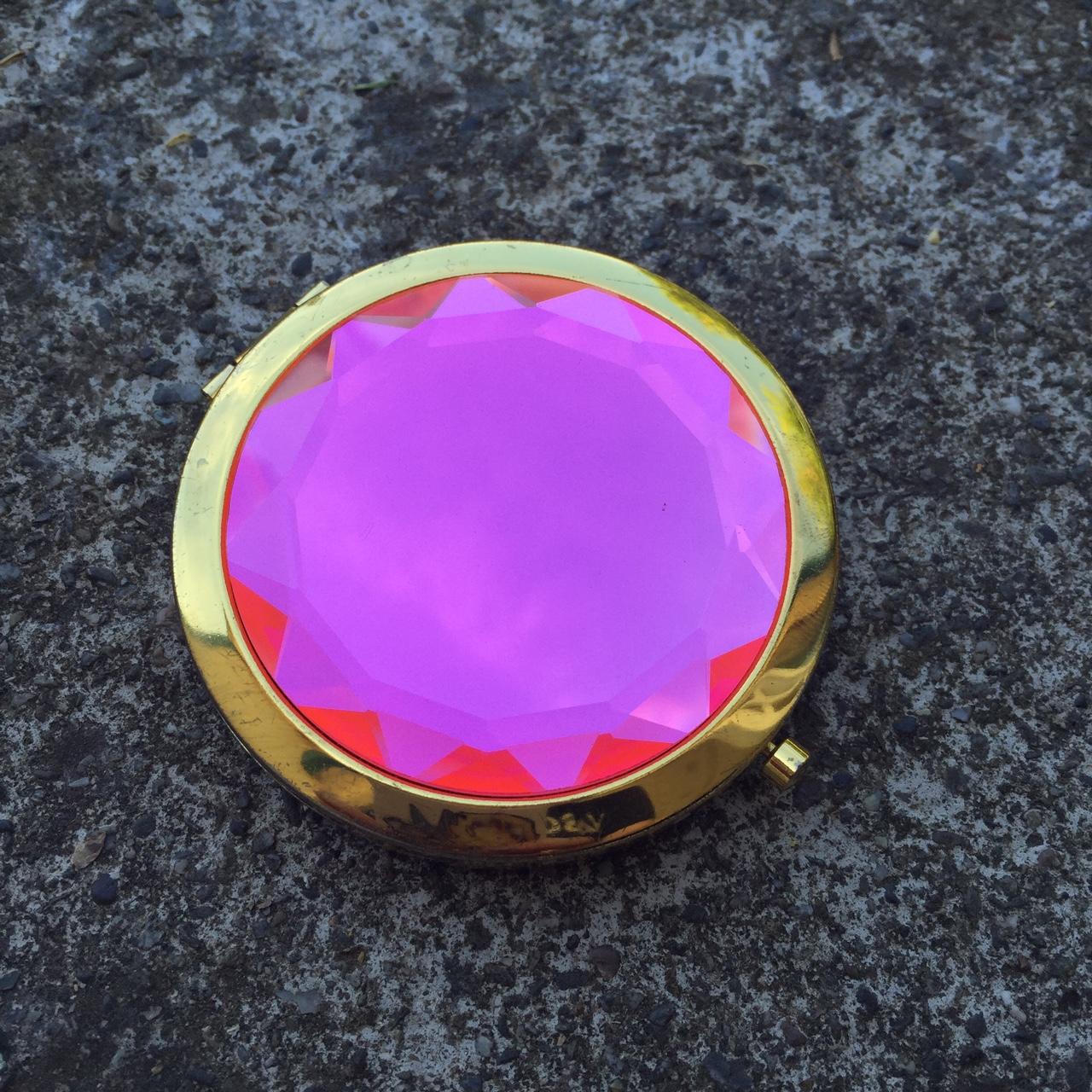 Jeweled Compact Mirror. Compact has 2 mirrors,... Depop