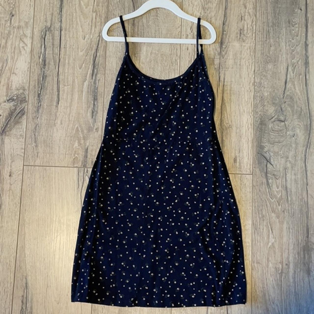 Brandy Melville Kyran Dress Color is Navy Blue with... - Depop