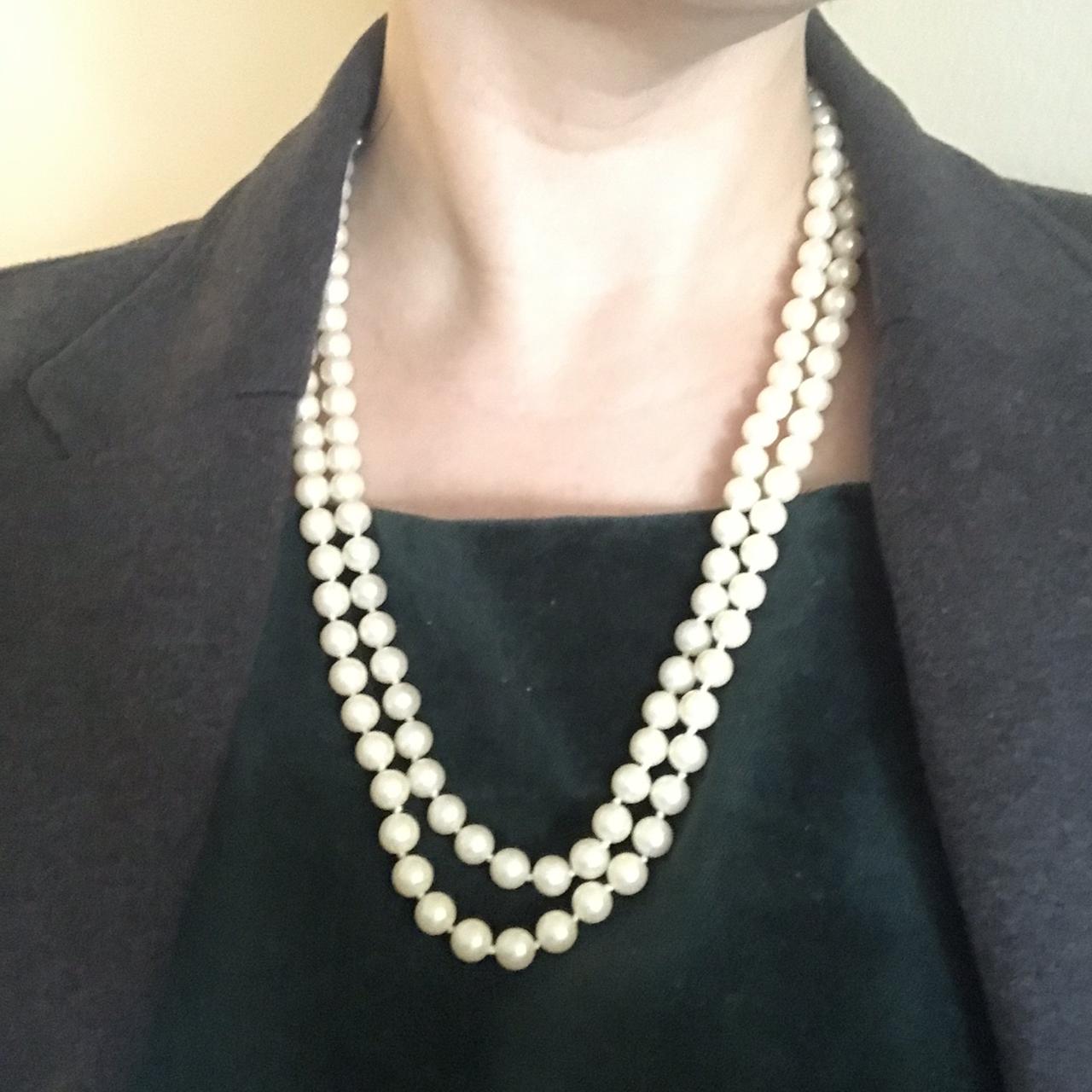 Vintage Double Strand Faux Pearl Necklace