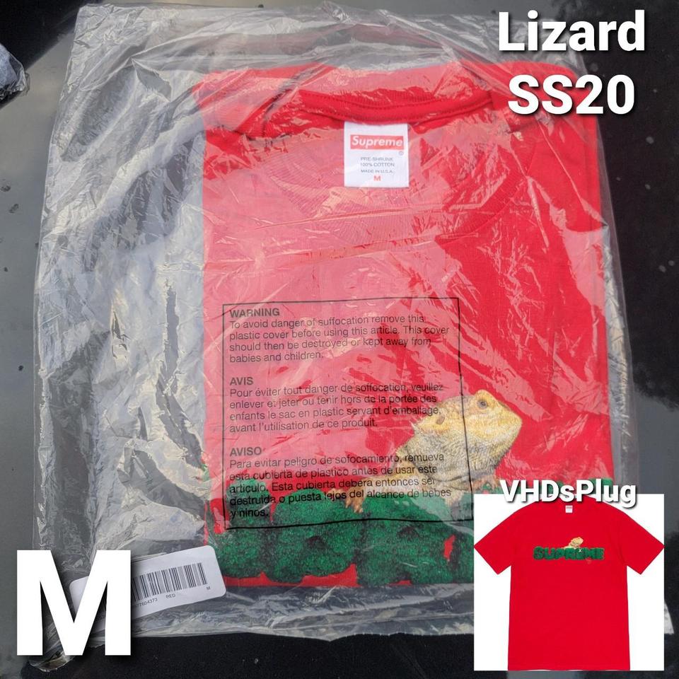 Supreme Lizard Tee in Red. Deadstock from Week 18 of... - Depop