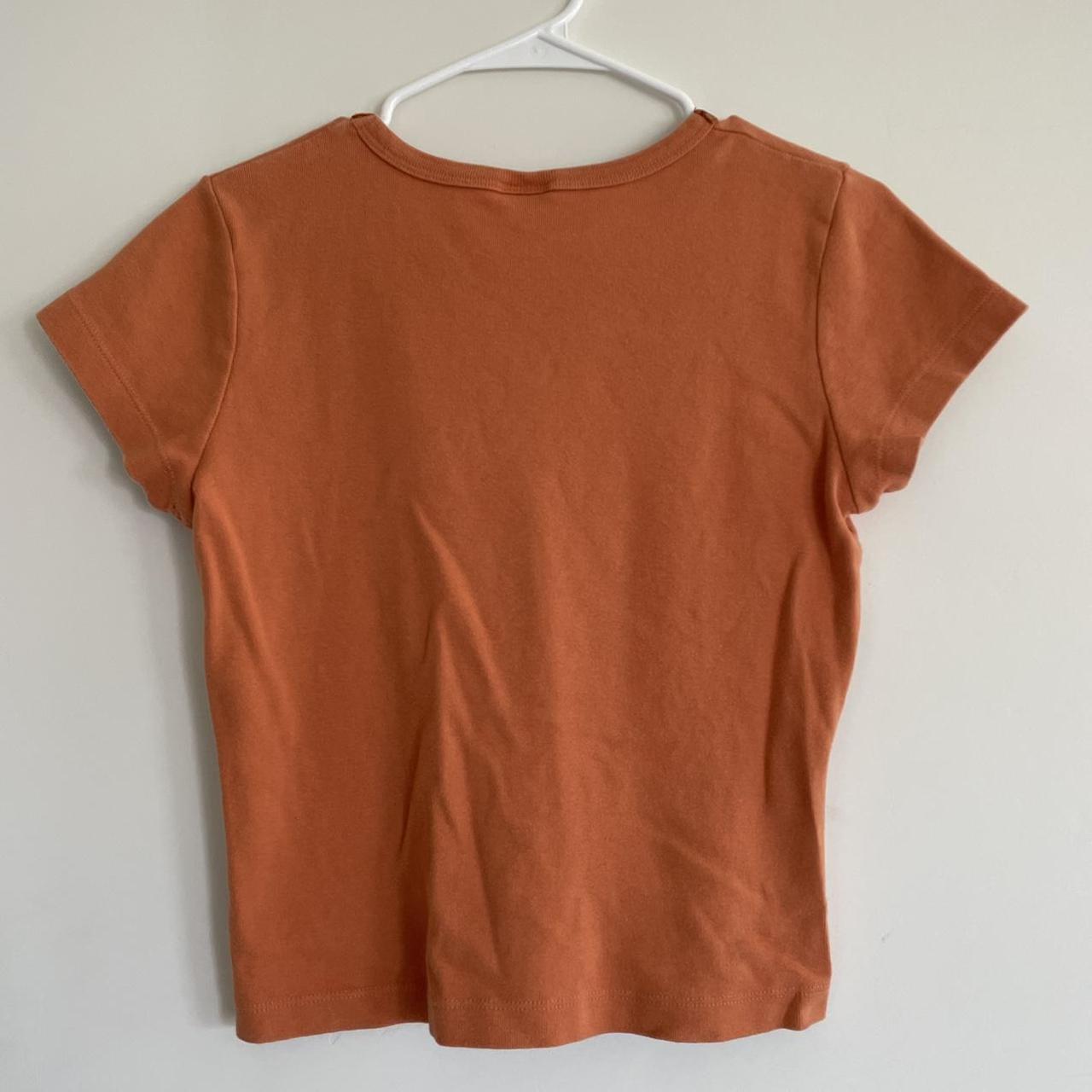 Women's Orange and White T-shirt | Depop