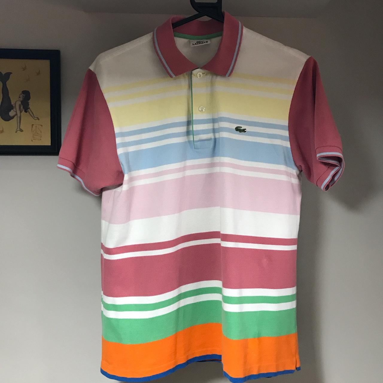 Lacoste Vintage pastel Polo ... fits 38 - 40” chest... - Depop